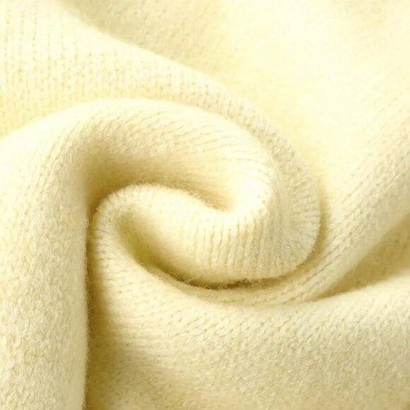 Yellow Casual Women's button down Long Sleeve Hooded Knit Cardigan - Picture 6 of 6